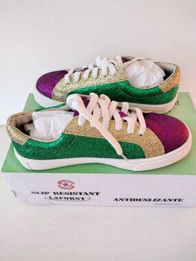 NWOT Mardi Gras Shoes Sneakers Women Size 7 Glitter